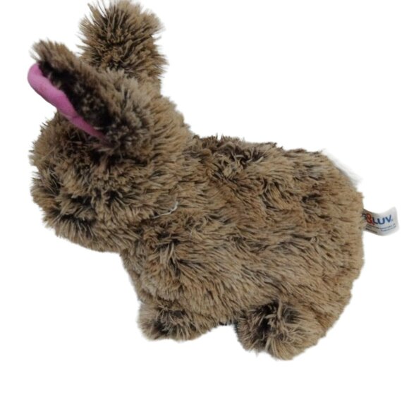 Hug & Luv Brown Plush Bunny Rabbit Stuffed Animal 11" Pink Ears Cute Fluffy Ador - Picture 6 of 9